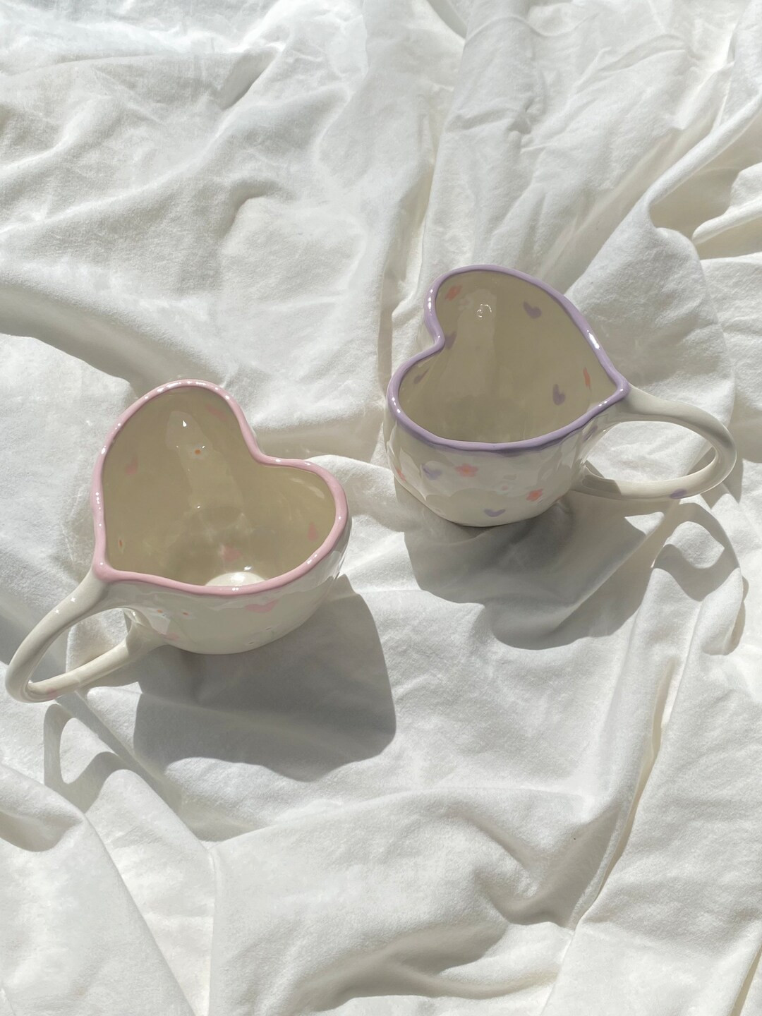 Way to my Heart Mug - hand pinched and hand painted ceramic mug - small mug - price for an indivi... | Etsy (US)