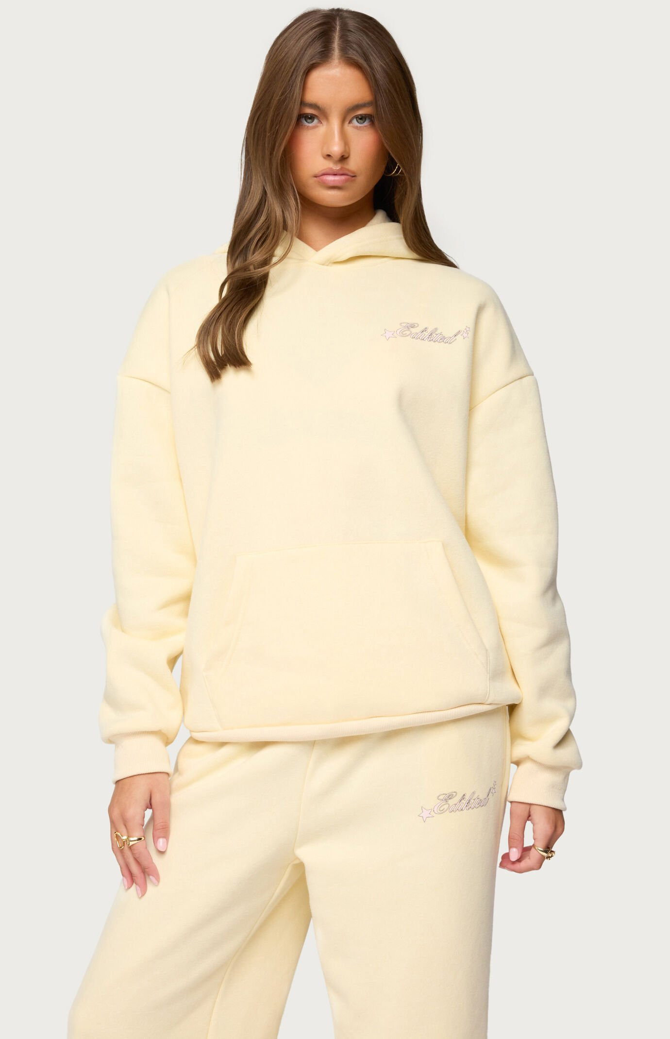 Women's Club Edikted Hoodie in Yellow - Size Medium | PacSun