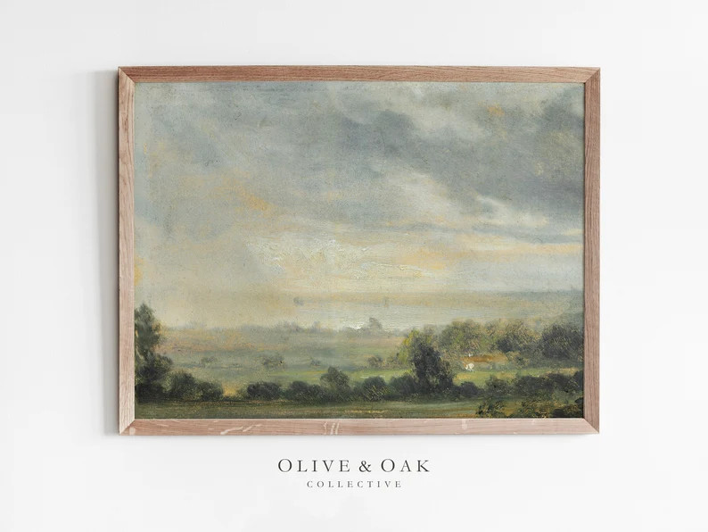 Vintage Landscape Oil Painting / Farmhouse Decor Wall Art PRINTABLE / #455 - Etsy | Etsy (US)
