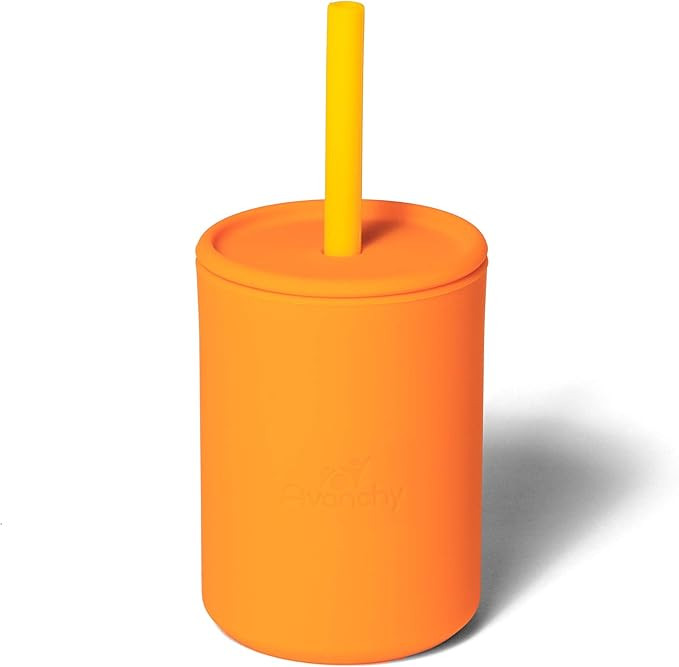 Avanchy 5 oz. MINI SMALL Silicone Cup Orange - Baby Cup - Baby Dishes Set - Infant Dish Set - Fir... | Amazon (US)