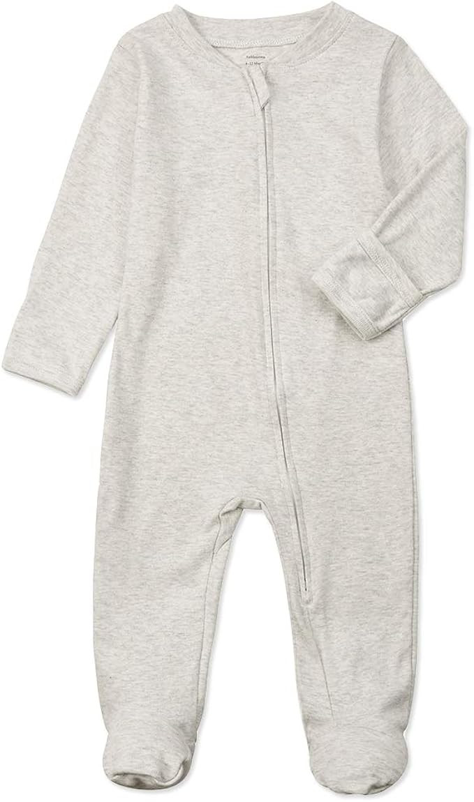 Organic Cotton Baby Footed Pajamas with Mittens Newborn Zip Up Onesie Sleeper | Amazon (US)