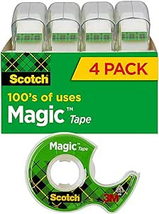 Scotch Magic Tape, Invisible, Repair Christmas Cards and Use as Holiday Gift Wrap Supplies for Ch... | Amazon (US)