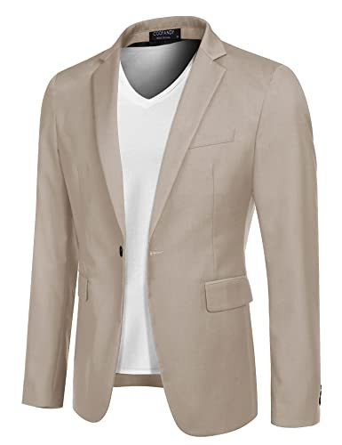 COOFANDY Mens Blazer Slim Fit Sport Coats Casual Formal Jackets (Khaki L) | Amazon (US)
