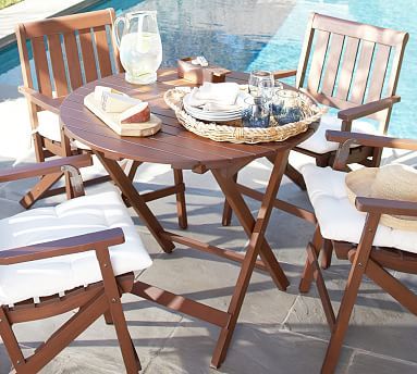 Chatham Folding Bistro Table, Honey | Pottery Barn (US)