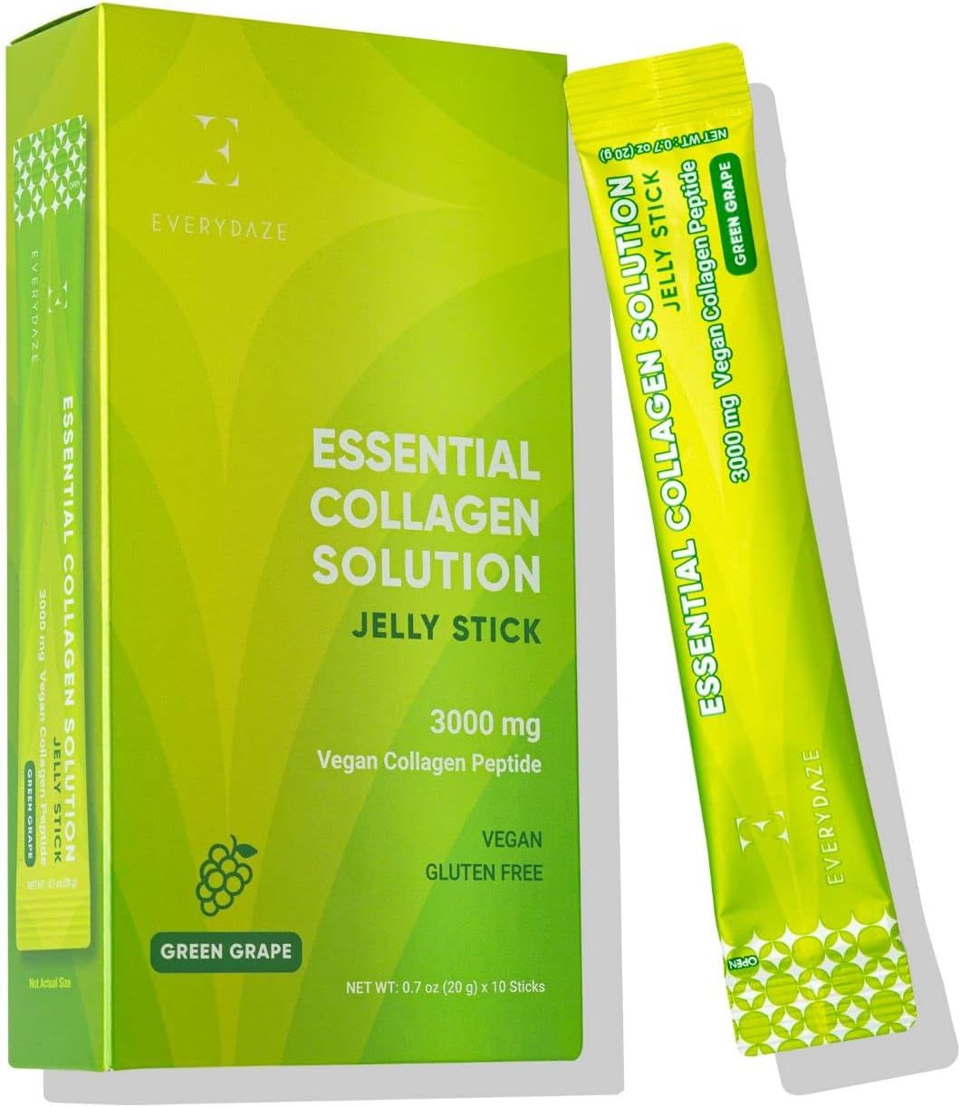 EVERYDAZE Essential Collagen Solution Jelly Stick | Vegan Collagen Peptide | Green Grape | 10 Pac... | Amazon (US)