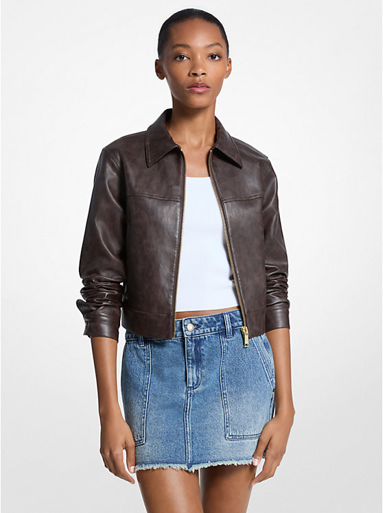 Distressed Zip-Up Jacket | Michael Kors US