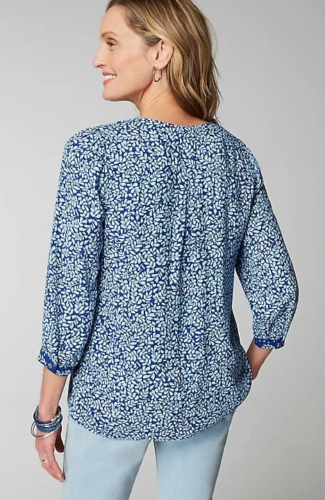 Mixed-Print A-Line Popover | J. Jill