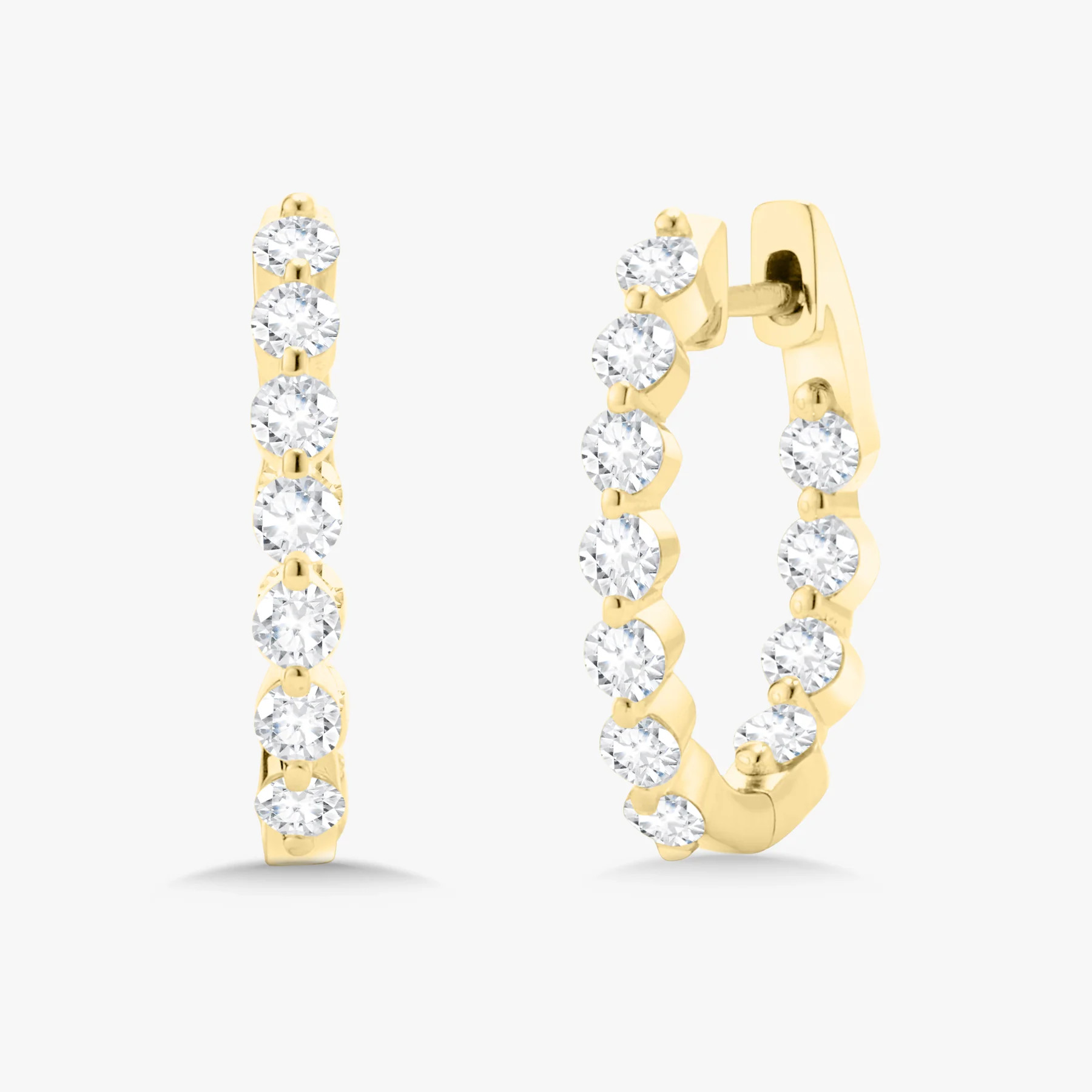 Large Baby Charlie Cloud® Double Sided Diamond Huggie Earrings 1.44 ctw | RW Fine Jewelry