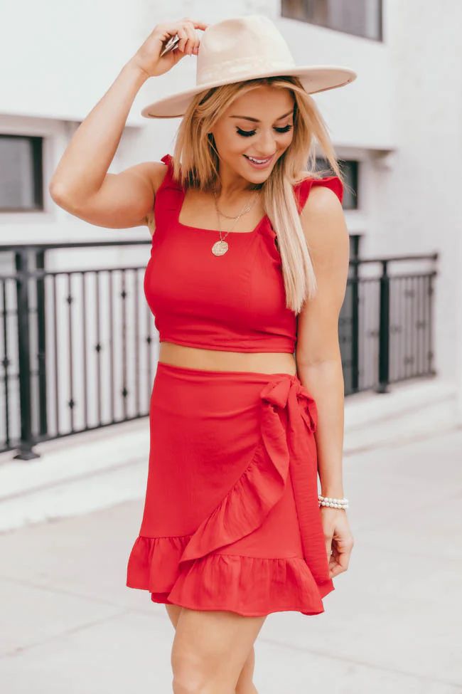 Meant To Be Two Piece Red Set FINAL SALE | Pink Lily