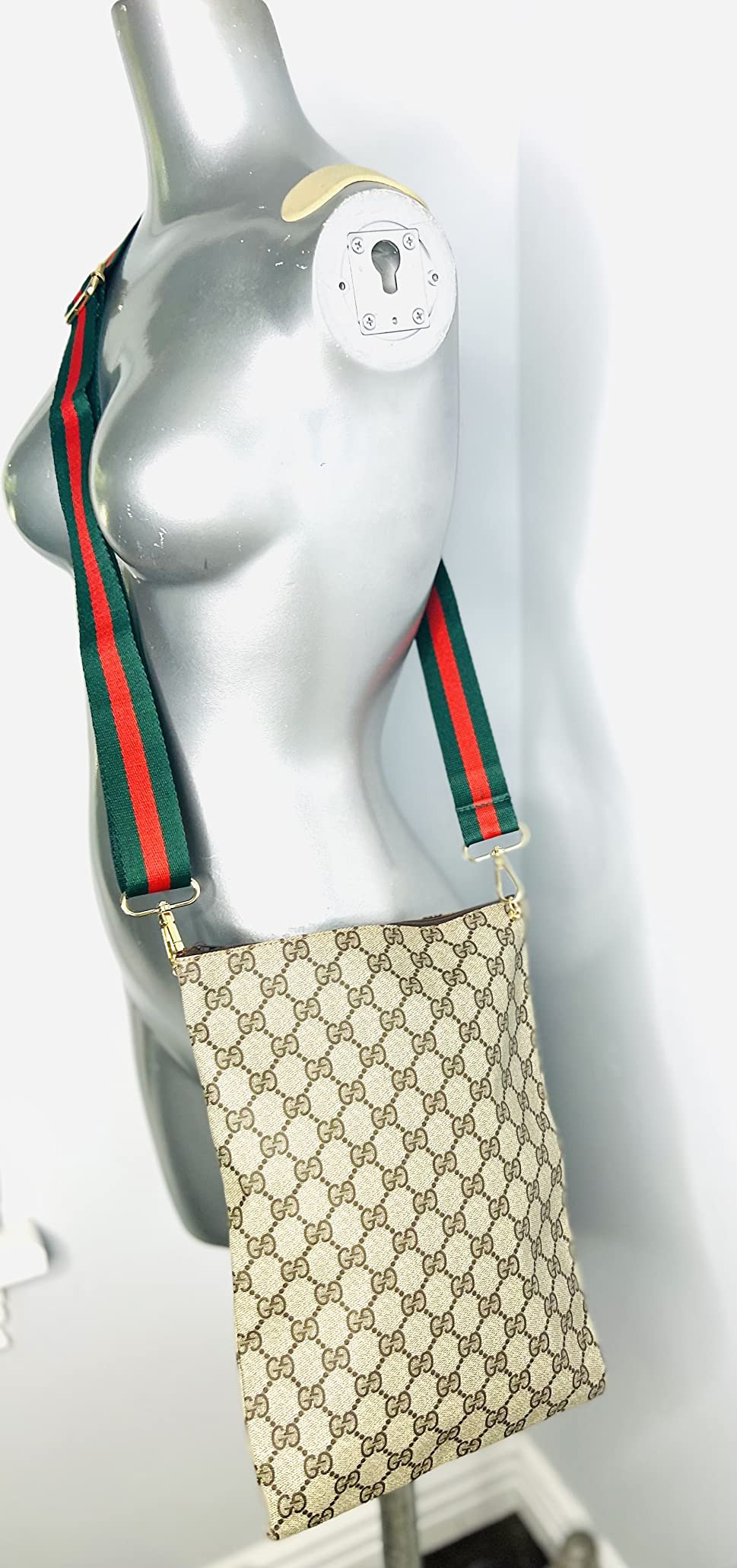 Purse Strap Replacement Crossbody, 1.5" Golden Buckle Green & Red Purse Strap for Women, Adjustab... | Amazon (US)