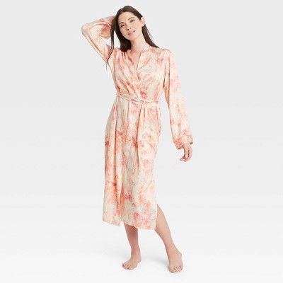 Women's Tie-Dye Satin Robe - Stars Above™ Pink | Target
