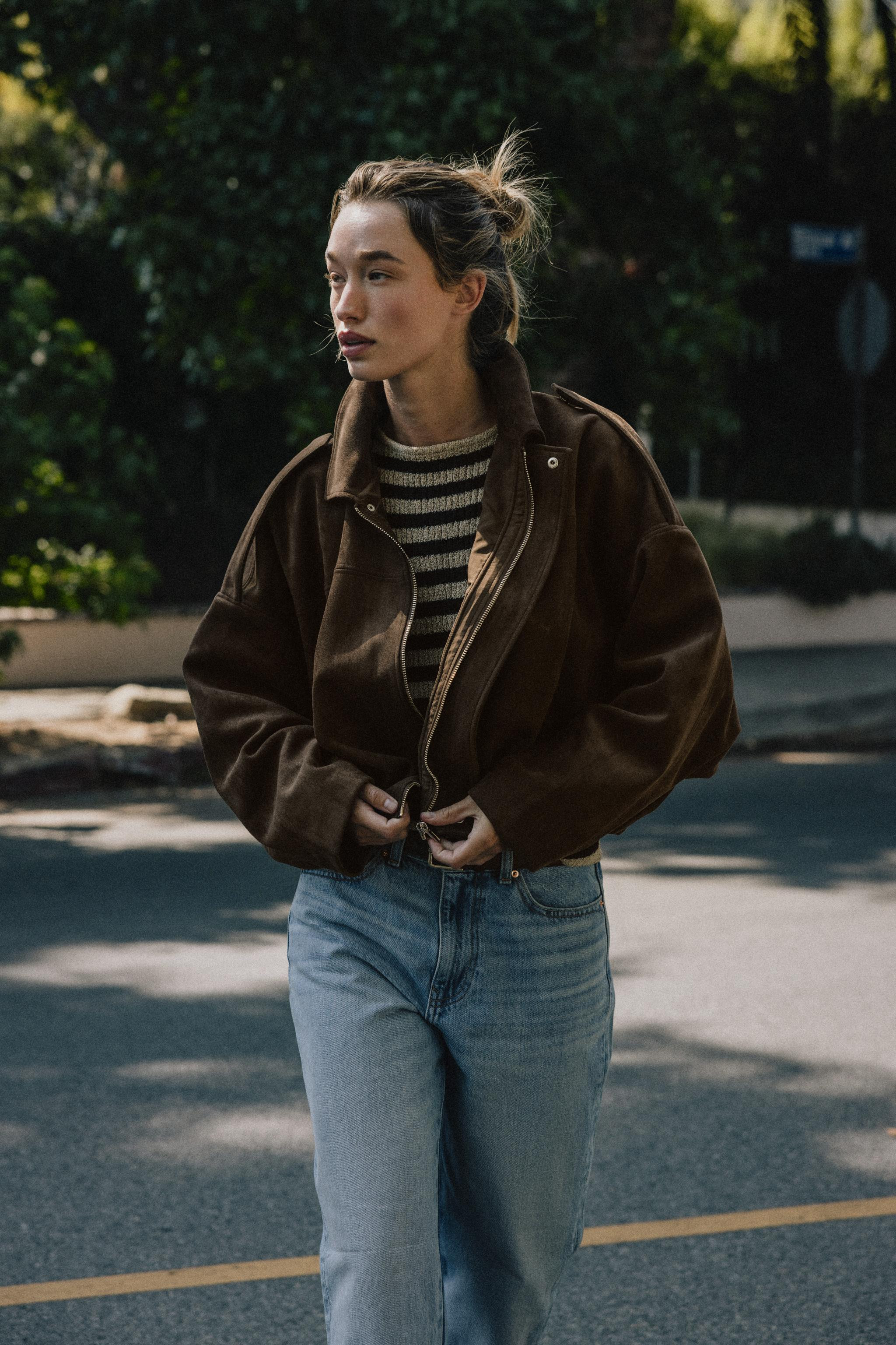 SUEDE EFFECT BOMBER JACKET | Zara US