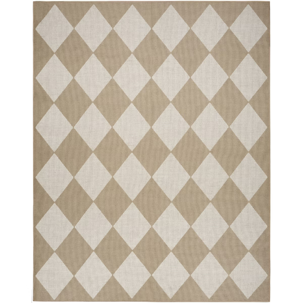 Nourison Washable Modern Jute Diamond Geometric Non-Skid Indoor Area Rug Natural Ivory 5'3"x7'3" | Target