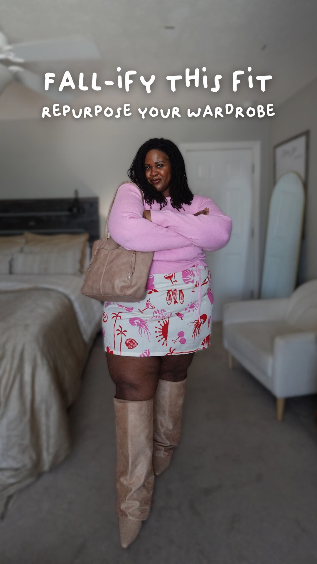 To transition this dress from summer to fall, I added a pink sweater in a size 22, these tan fold over boots in a size 12 and a matching tan tote bag. Oh! You could also add a matching beret. I’m wearing the dress in a size 22 and I’m pretty sure it’s still only $15! 

I linked to some alternatives of the pink sweater. Enjoy! 

#LTKShoeCrush #LTKSaleAlert #LTKStyleTip