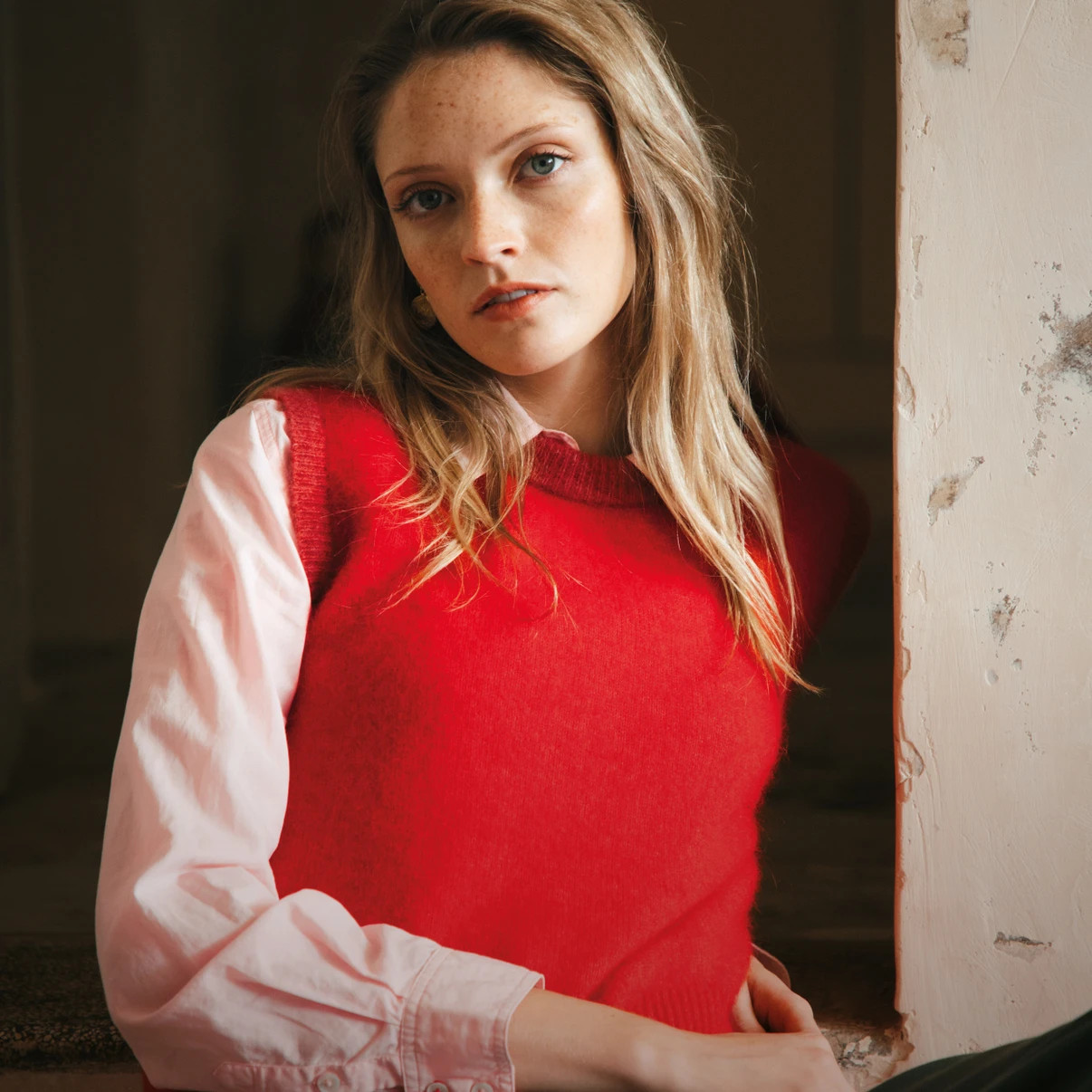 Alpaca Contrast Trim Tank | Brora