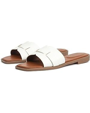 MUSSHOE Sandals for Women Dressy Summer Slip on Colourful Bowknot Flat Sandals for Women | Amazon (US)