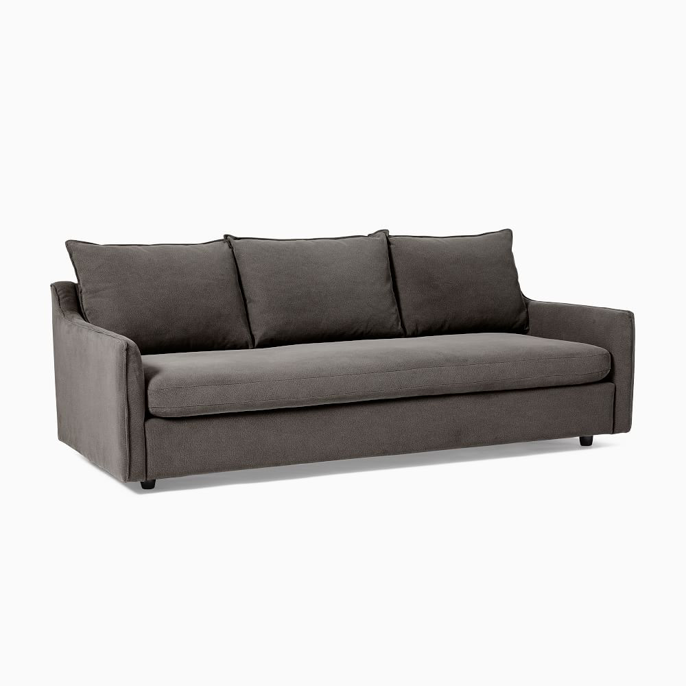 Easton 85" Sofa, Yarn Dyed Linen Weave, Pewter | West Elm (US)