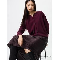 Uniqlo - 100% Cashmere Crew Neck Short Cardigan - Red - XXS | UNIQLO (UK)