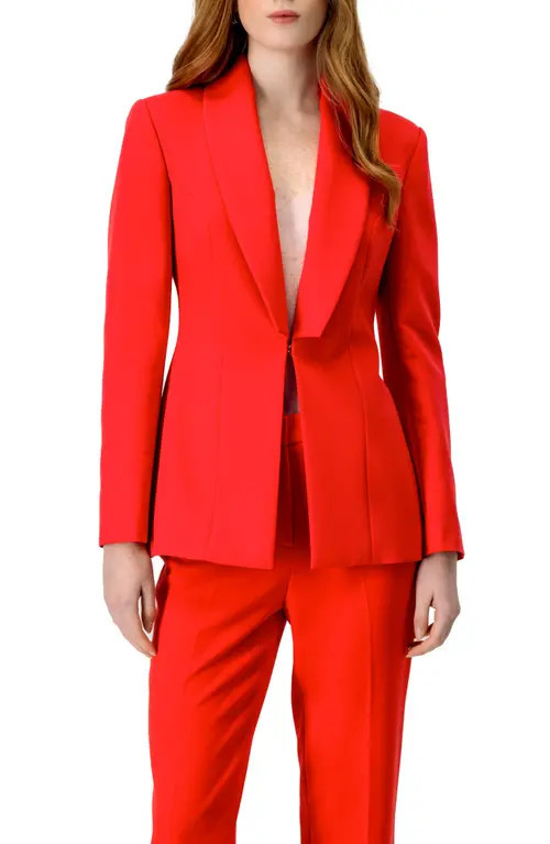 IVONNE Blazer with Shawl Lapel in Red at Nordstrom, Size 4 | Nordstrom