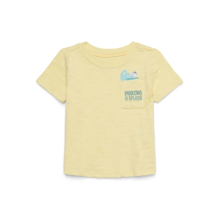 Garanimals Baby Boy Short Sleeve Brushed Jersey T-Shirt with Pocket, Sizes 0-24 Months - Walmart.... | Walmart (US)