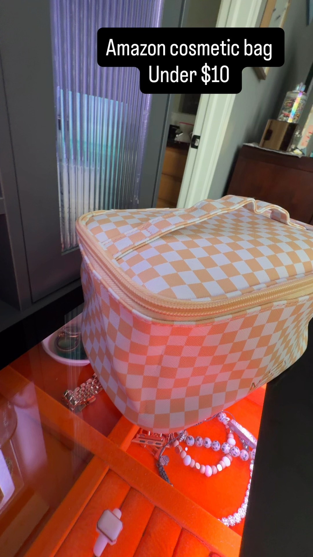 This cosmetic bag is perfect for travel.  Lots of space for all your makeup and spots for your brushes.  

#LTKValentine #LTKmomlife #LTKselfcare