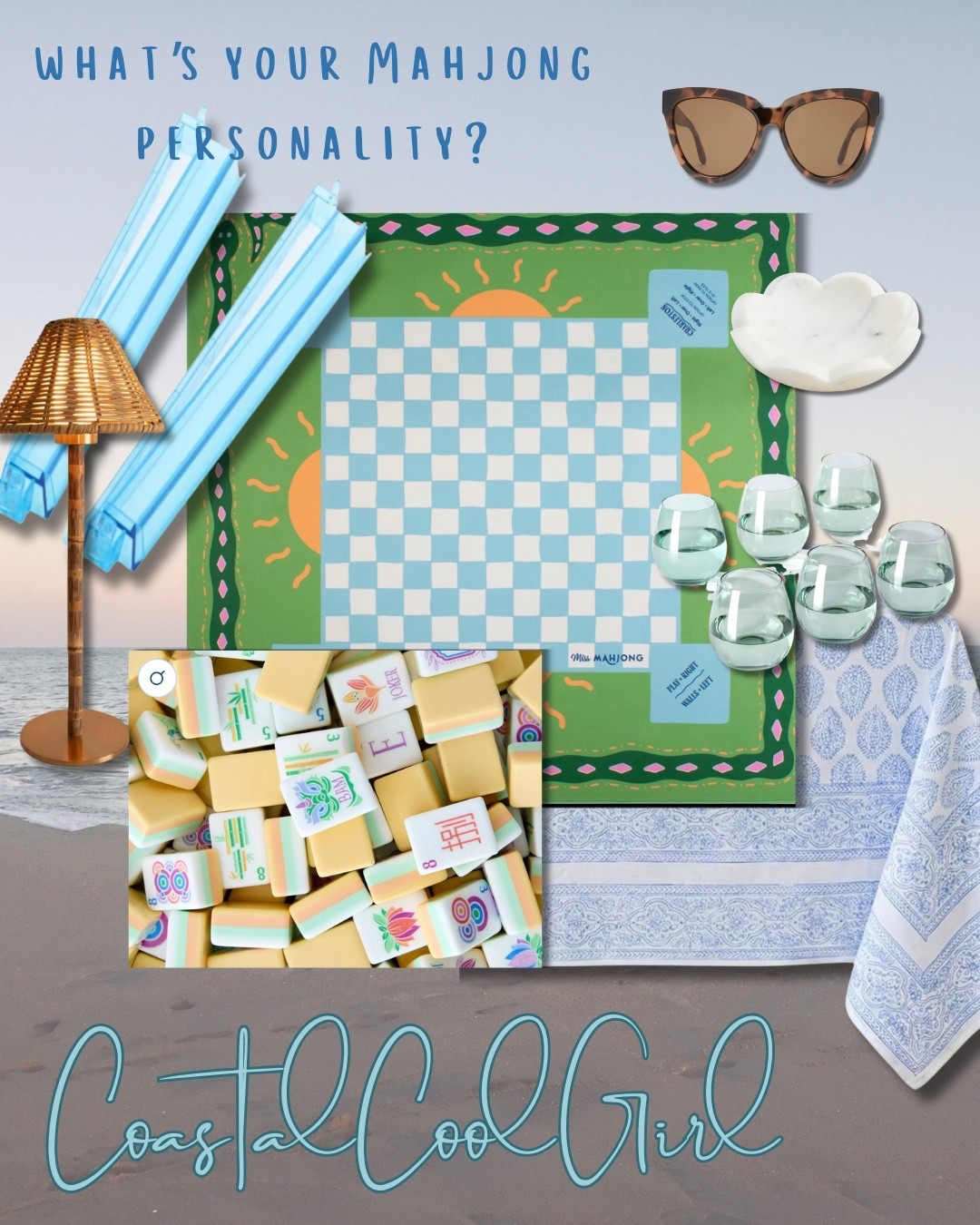 Coastal Cool Girl 🌊

breezy colors, beachy textures + effortless hosting vibes

shop the mat, racks, glassware + coastal extras

What’s your mahjong personality?

#LTKdayinmylife #LTKmomlife #LTKHome