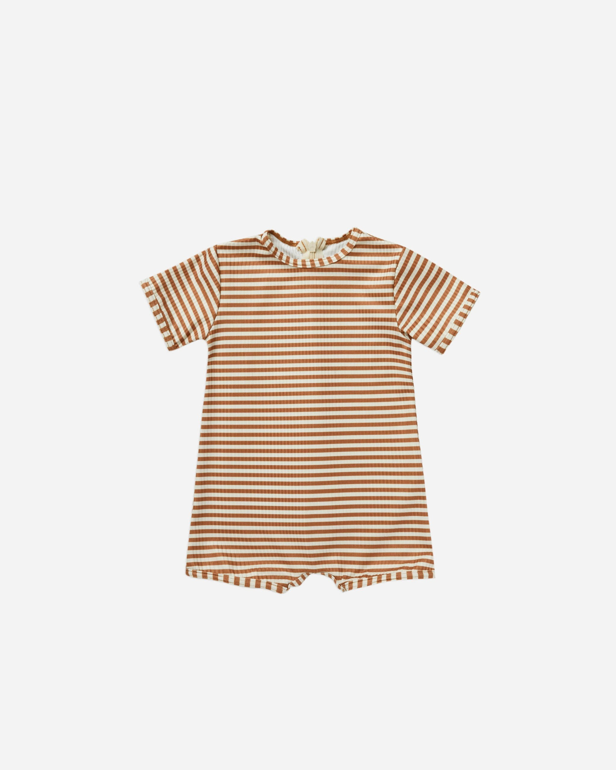 shorty one-piece | rust stripe | Rylee + Cru