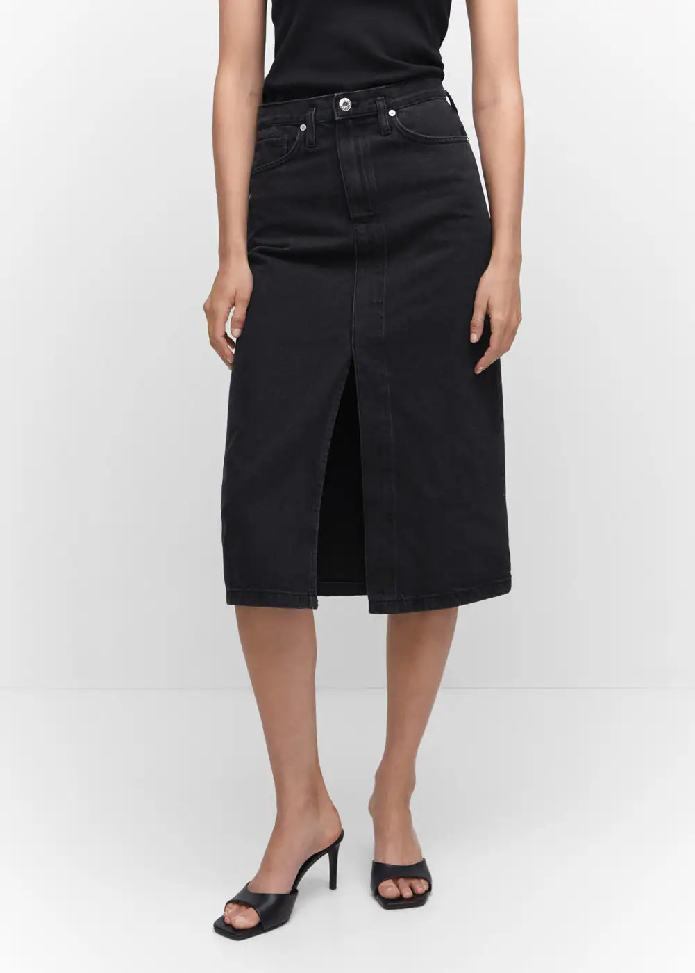 Denim midi-skirt | MANGO (US)