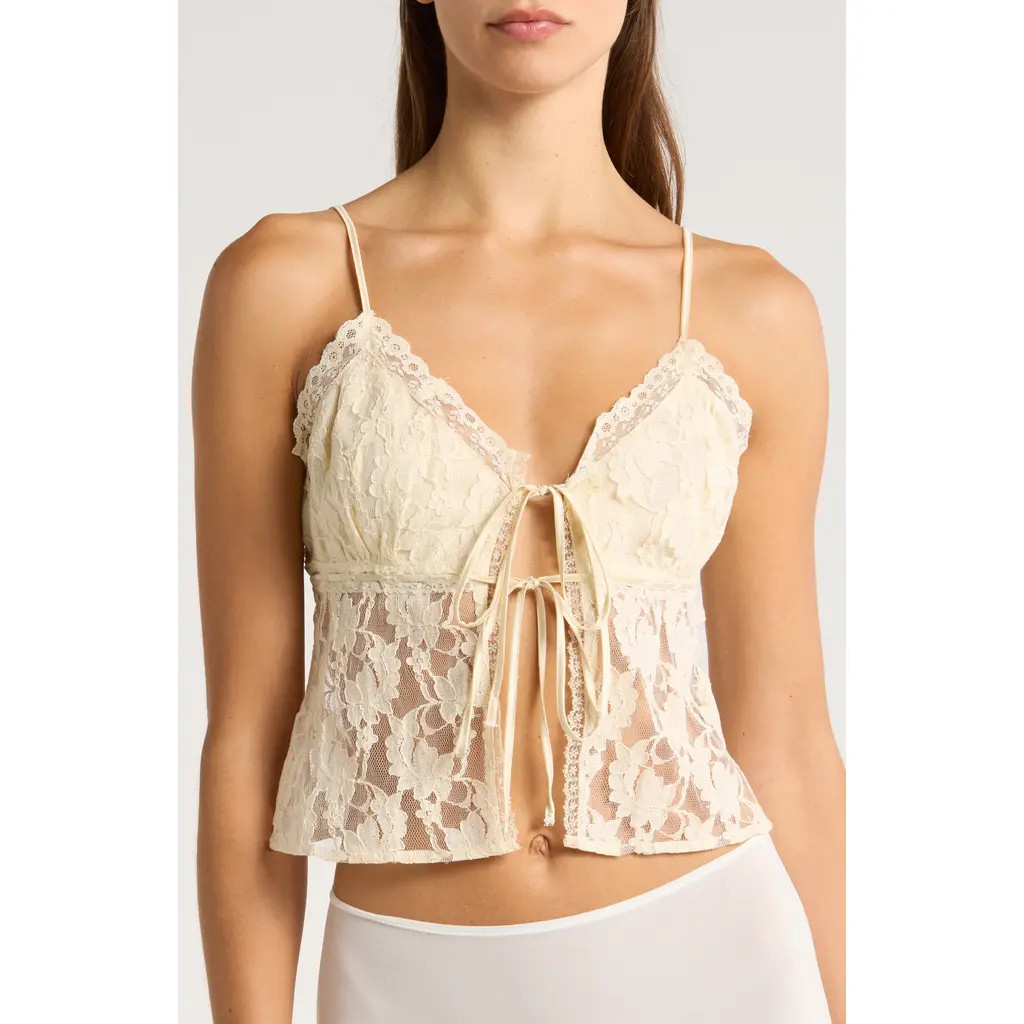 Free People Intimately FP Daylight Lace Camisole in Cream at Nordstrom, Size Large | Nordstrom