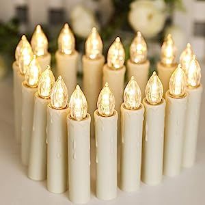 20 Pack LED Battery Taper Candles, 4 Modes Powered Flameless Floating Candles with Spikes Clips f... | Amazon (US)