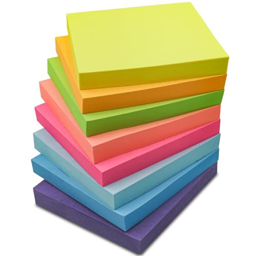 Sticky Notes 3x3, 8 Pack Sticky Pads 100 Sheet/Pad, Bulk Sticky Note Pads, Multicolor Self-Sticky... | Amazon (US)