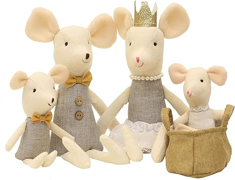 Mouse Family Dolls Stuffed Animal Toy Birthday Gift Mini Plush Toy Gray | Amazon (US)
