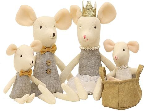 Mouse Family Dolls Stuffed Animal Toy Birthday Gift Mini Plush Toy Gray | Amazon (US)