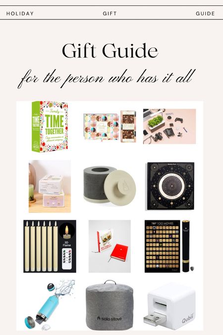 For the person who has it all: personal mini fireplaces, personalized family cook books, and everything in between. 

#LTKSeasonal #LTKGiftGuide #LTKHoliday