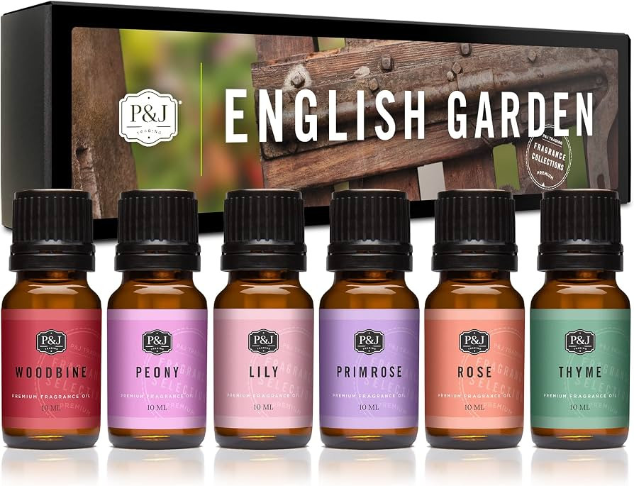P&J Trading Fragrance Oil English Garden Set | Rose, Woodbine, Thyme, Primrose, Lily, Peonies Can... | Amazon (US)