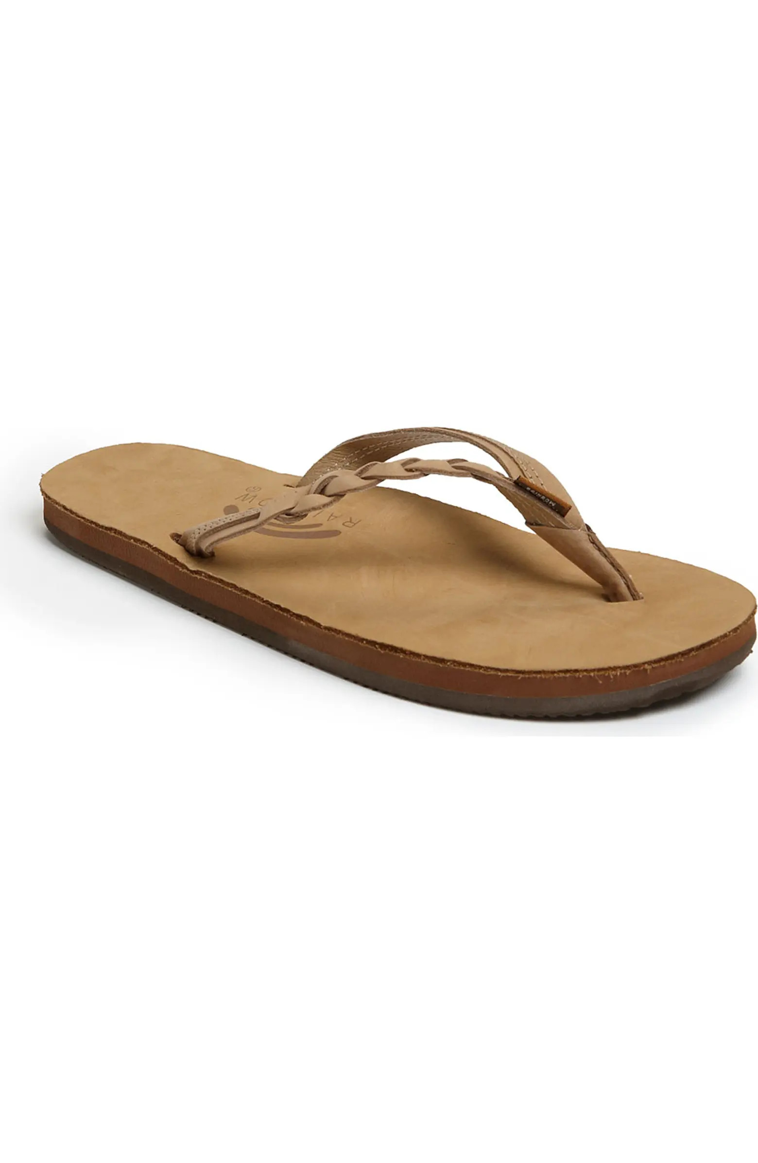 Rainbow 'Flirty' Braided Leather Flip Flop (Women) | Nordstrom