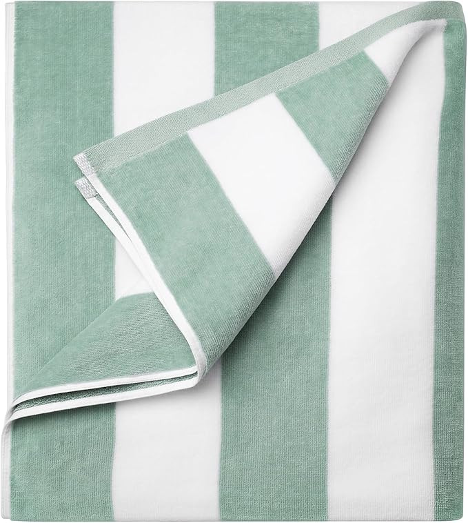 Large Oversized Beach Towel - Big Cotton 36 x 70 Inch Striped Pool Towel, Large Cabana Soft Swimm... | Amazon (US)