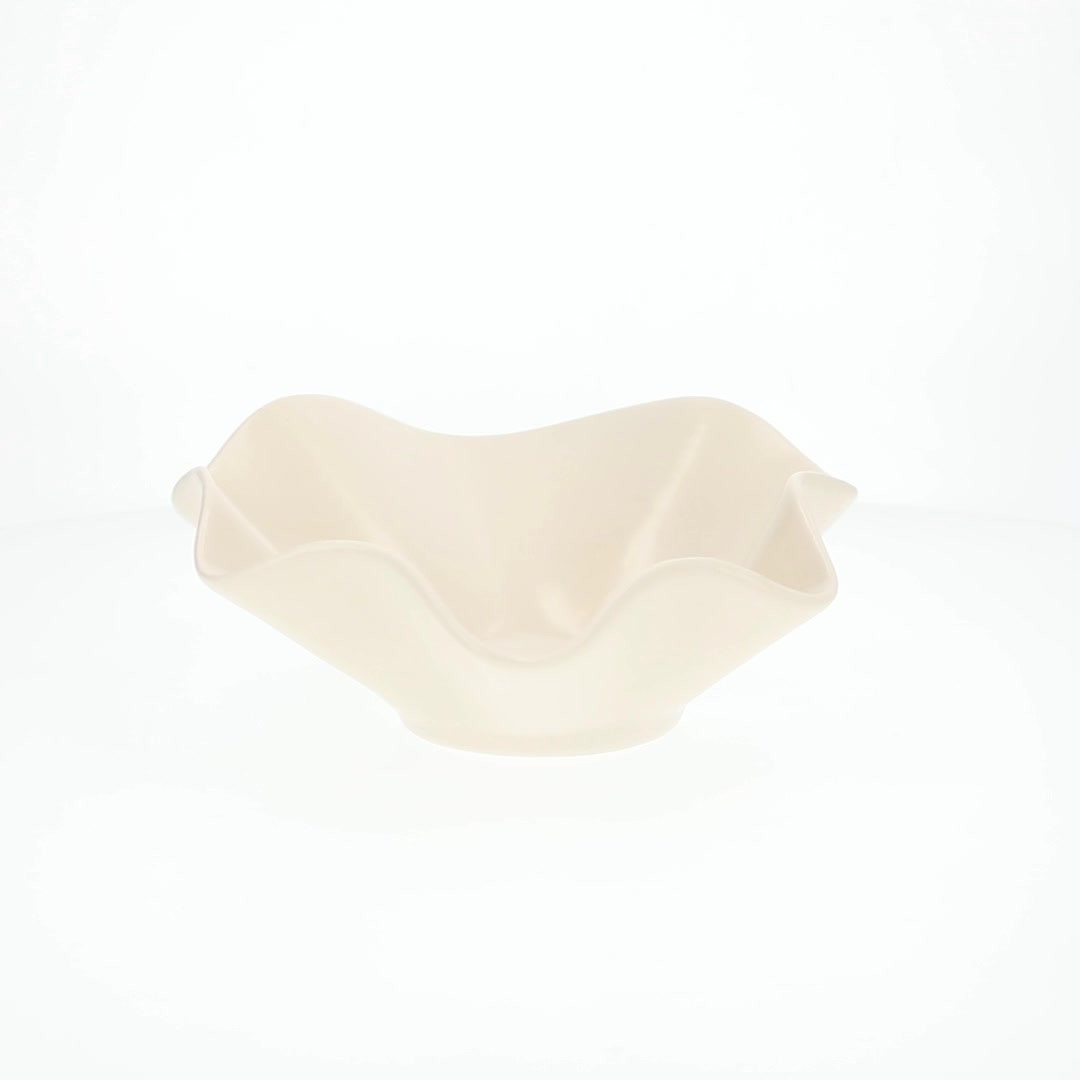 Home Decor Collection Sterling & Noble Home Ruffle Shaped Off-White Ceramic Indoor Tabletop Decor... | Walmart (US)
