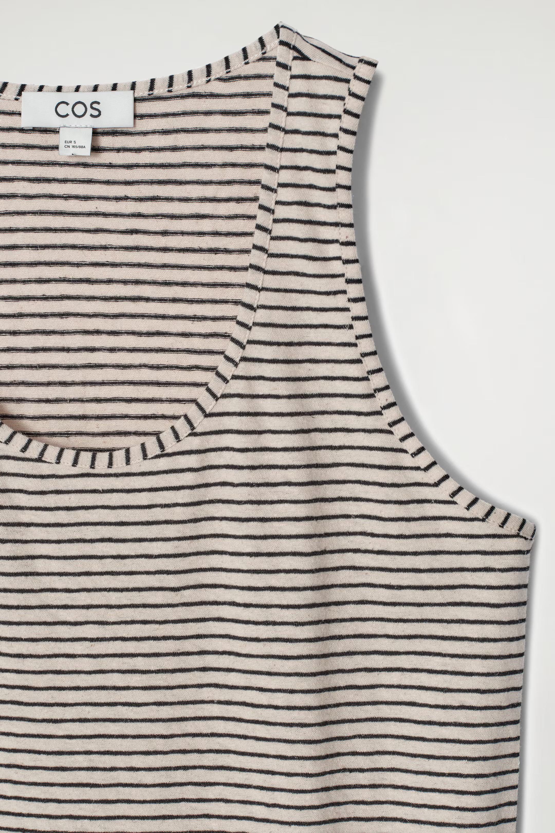 COTTON-LINEN TANK TOP - BLACK / IVORY / STRIPED | COS | COS UK