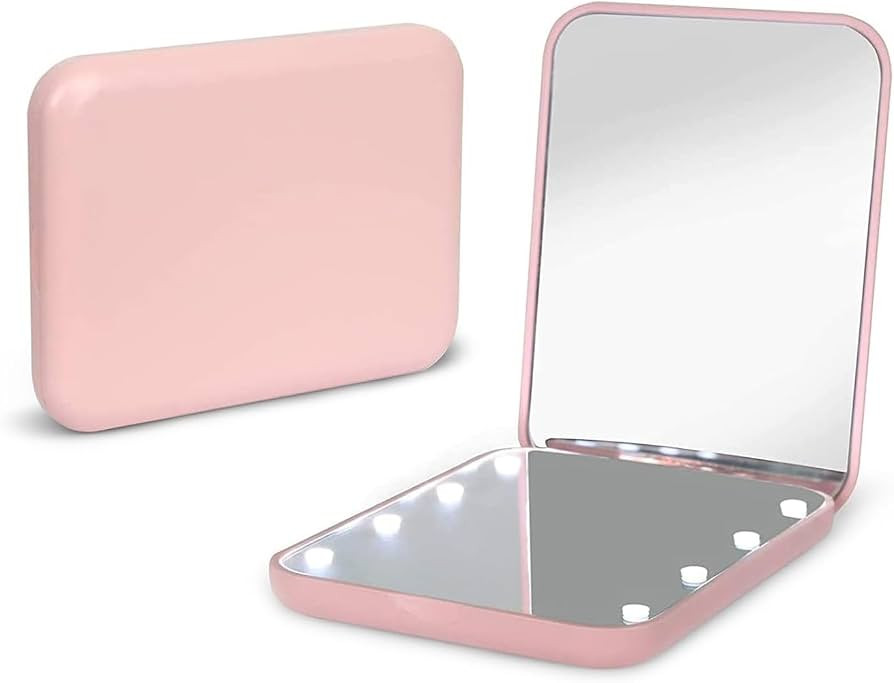Kintion Compact Mirror, 1X/3X LED Travel Mirror with Light, Small, Pink | Amazon (DE)