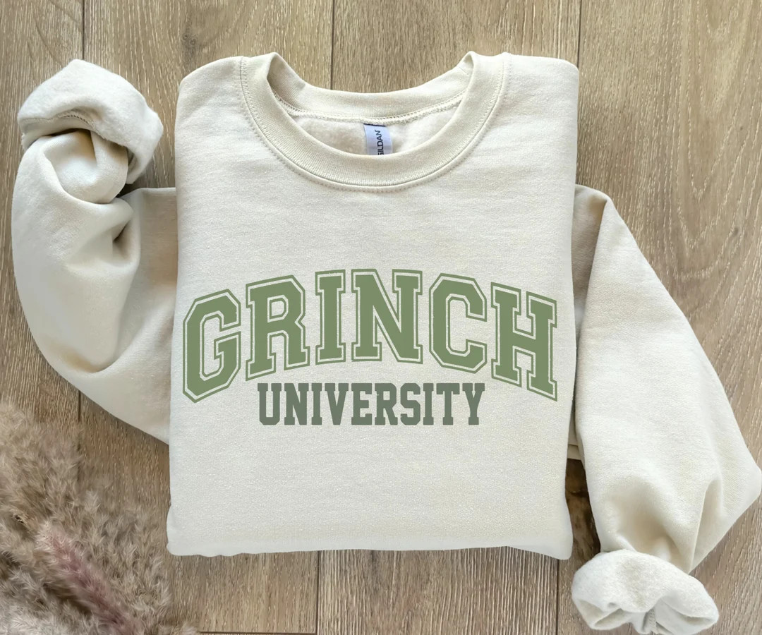 Grinch University Sweatshirt and Hoodie Christmas Sweatshirt - Etsy | Etsy (US)