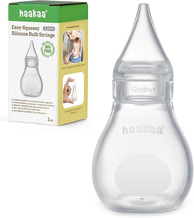 Haakaa Silicone Baby Nasal Aspirator | Nose Bulb Syringe | Easy-Squeezy Baby Nose Cleaner, Newbor... | Amazon (US)