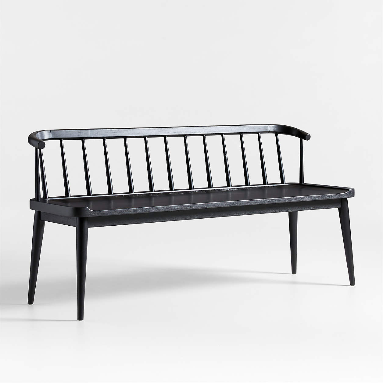 Pali Black Wood Dining Bench + Reviews | Crate & Barrel | Crate & Barrel