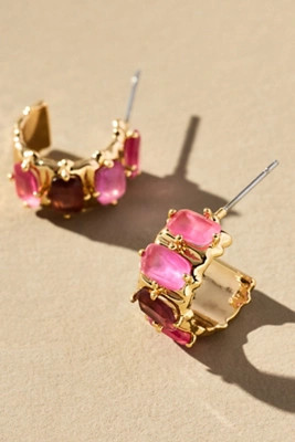 Crystal Baguette Huggie Hoop Earrings | Anthropologie (US)