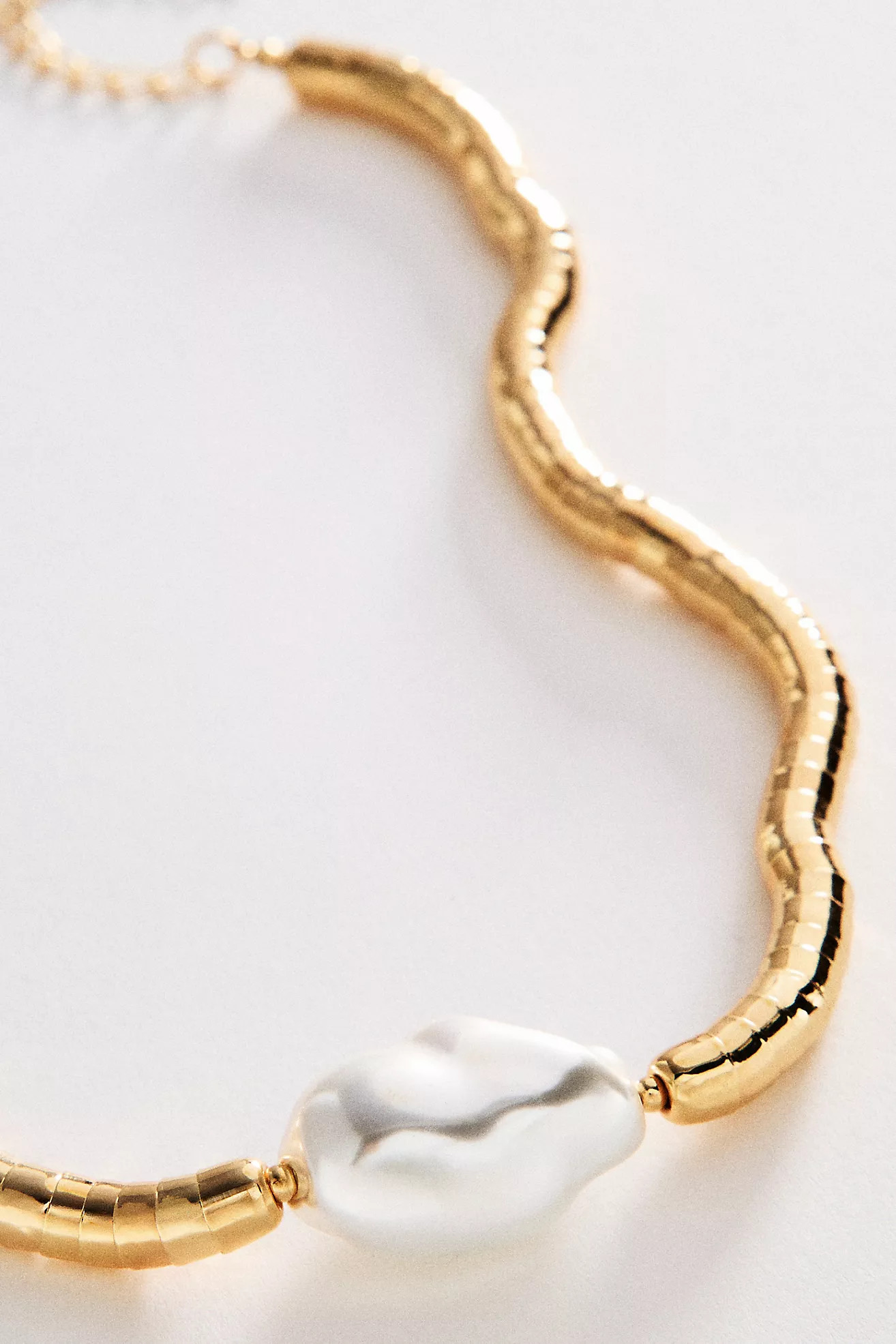 Swirled Metal Pearl Necklace | Anthropologie (US)