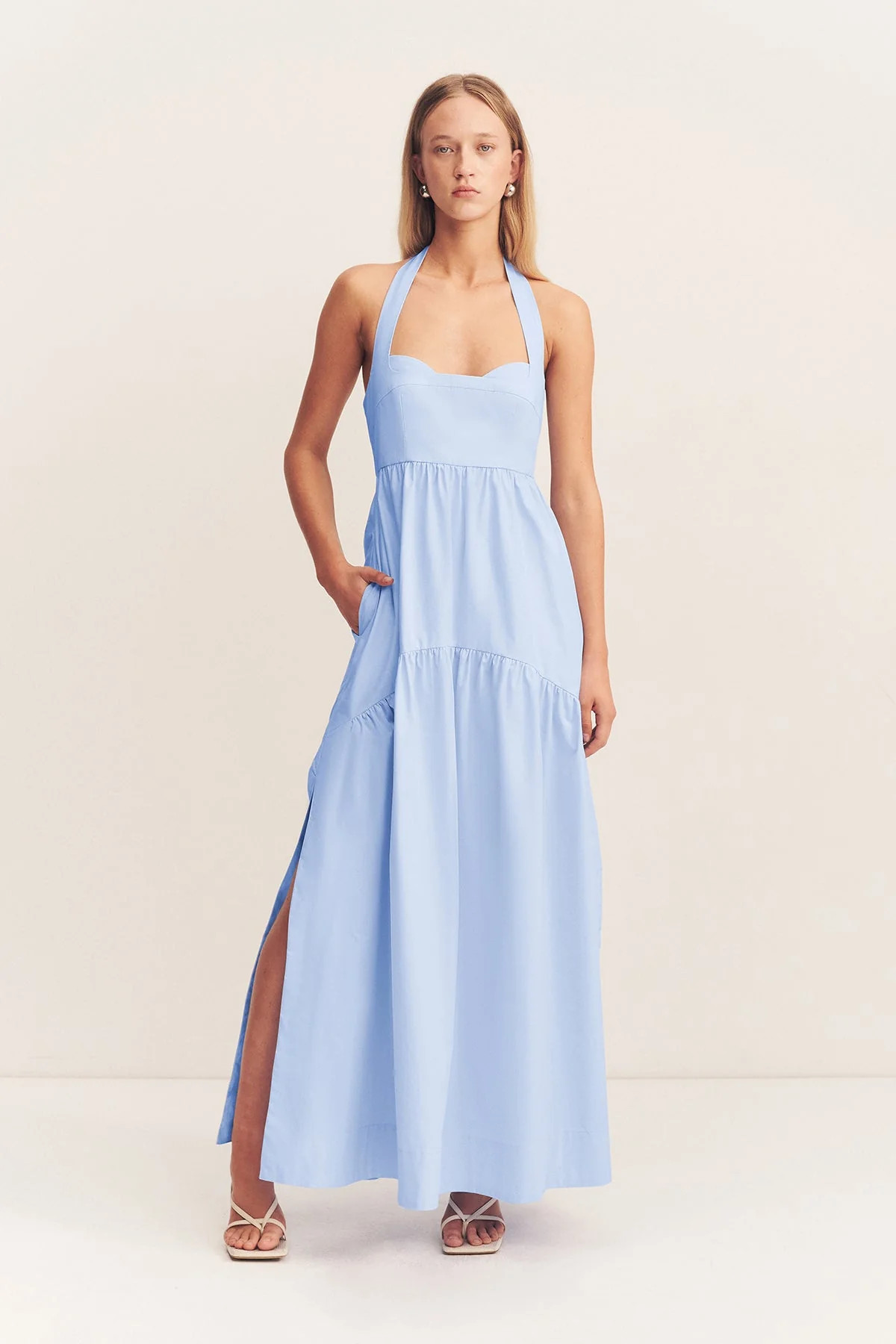 Maiori Halter Neck Maxi Dress | Cornflower Blue | Dresses | Shona Joy | Shona Joy