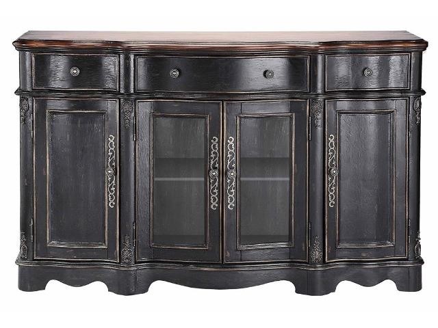 Stein World 64803 Stromberg Media Console Black Crackle Finish | Unbeatable Sale