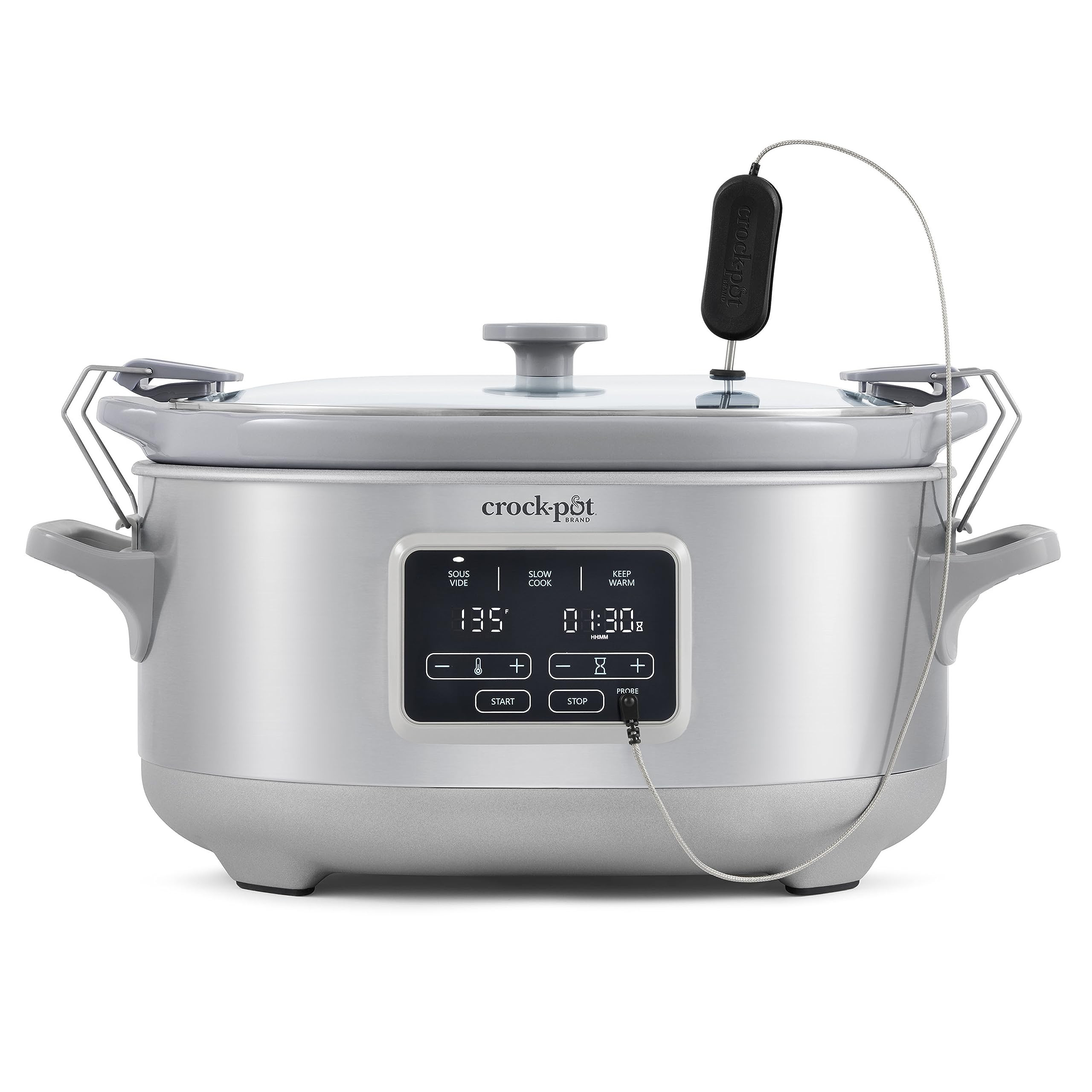 Crockpot Programmable 7-Quart Cook & Carry Slow Cooker with Sous Vide Stainless Steel | Amazon (US)