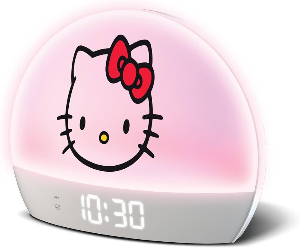 Hello Kitty Sunrise Alarm Clock - Multicolor Lights, USB Charging, LED Display, and Snooze Functi... | Amazon (US)