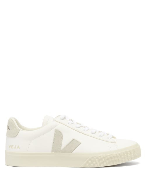 Veja - Campo V-logo Leather Trainers - Womens - White | Matches (US)